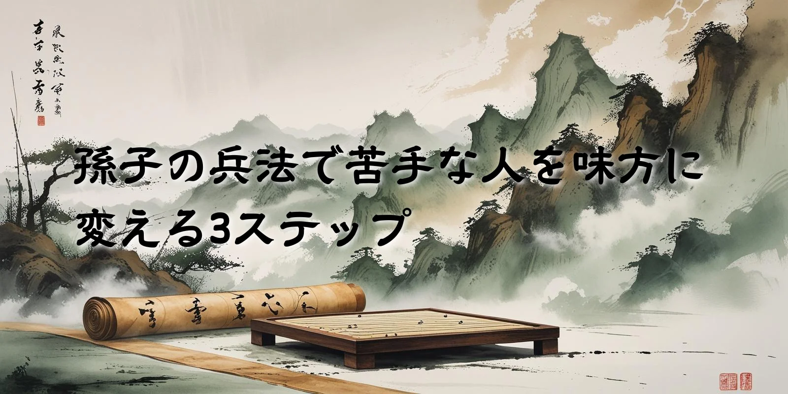 高圧的な上司に疲れた人が孫子の兵法で苦手な人を味方に変える戦略的コミュニケーション術を実践する様子